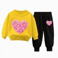 thumbnail image 1 of HFHAPW Toddler Kids Girl Fall Winter Clothes Graphic Crewneck Sweatshirt + Joggers Pants 2Pcs Outfits Set,3-4 Y, 1 of 4
