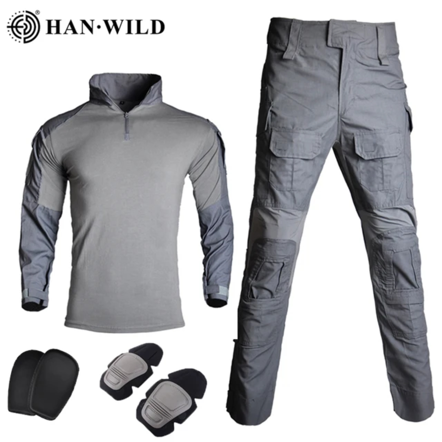 Pantalon Tactique HANSTRONG – Coton/polyester, Genouillères, Multi-poches, Pour Airsoft/paintball