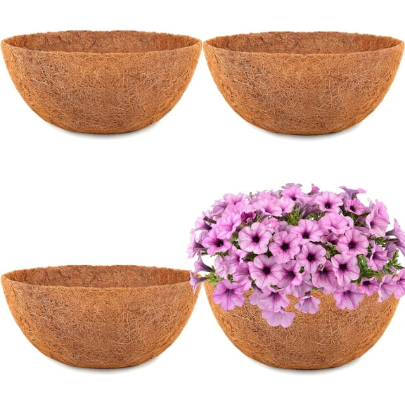 HFHOME 4PCS 16" Round Coco Liner Coco Fiber Replacement Liner