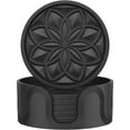 thumbnail image 1 of HFHOME Coasters for Drinks 6 Pack Silicone Coasters Set with Holder, Drink Coaster for Coffee Table, Table Cup Mat Desk Coaster for Drinks, Bar Coasters for Home Decor Tabletop Protection Gift -Black, 1 of 9