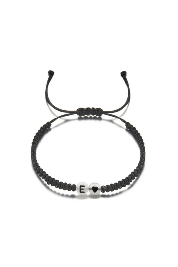 HFINGAQEX 26 Alphabet Initials Heart Bracelet Adjustable Name Braided Bracelets Couple Jewelry Friendship Gift For Women Men S8S9