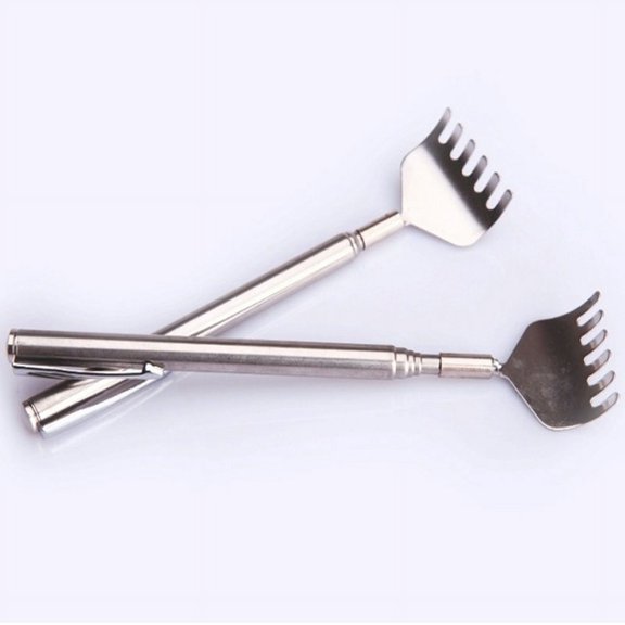 HFINGAQEX Portable Telescopic Back Scratcher Itch Massage Tool Adjustable Steel Size Rake Scratch Pen-type Tickle Massage Clip