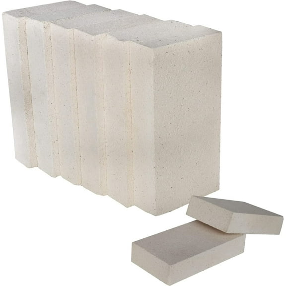 HFK-25 Insulating Fire Bricks 2500F 1.75" x 4.5" x 9" IFB Box of 8 Fire Bricks for Fireplaces, Pizza Ovens, Kilns, Forges