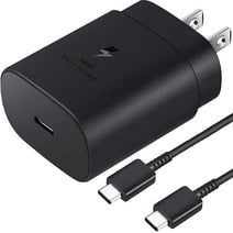 HFLRZZ Samsung Charger USB C Type C Super Fast Charging 25W Fast Wall Charger Adapter 6.5Ft Type C to Type C Cable for Samsung Galaxy, Black