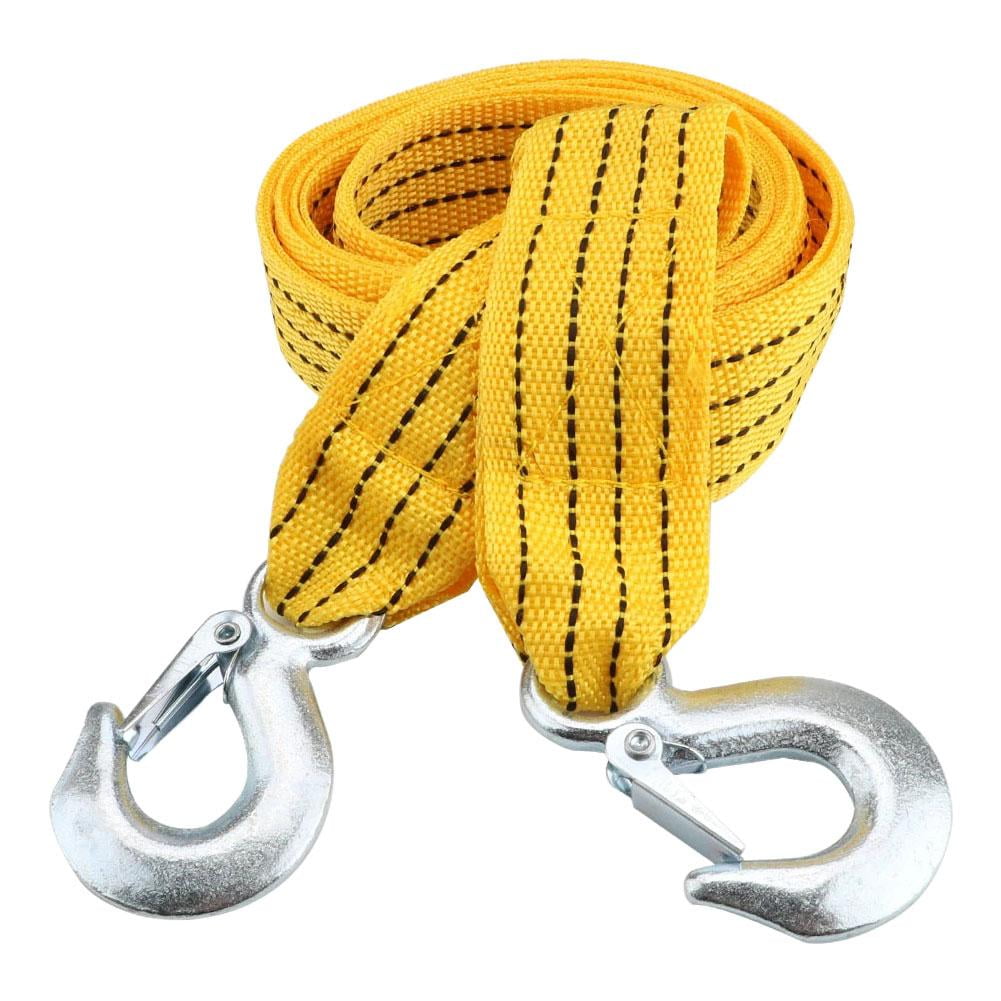 HFLWYWD 3 Meter Car Towing Rope Tow Strap Nylon Alloy Steel Hook Rescue ...