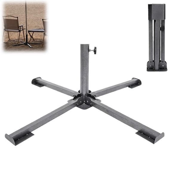 HFLWYWD Heavy Duty Outdoor Universal Cross Brace Stand Kit,Cross Umbrella Base Sun Umbrella Metal Base with Four Arm Stable for Deck, Lawn, Garden Easy to Use