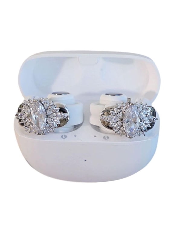 HFLWYWD Rhinestone for Clip on Earbuds Open Ear,Elegant Zirconia Decorative Earphone Accessories,Clip On Earbuds Accessories,Removable Exquisite DIY Decoration