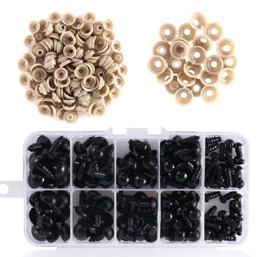 HFLWYWD Toy Eyes 6mm-12mm Black Plastic Safety Eyes DIY Craft Amigurumi'