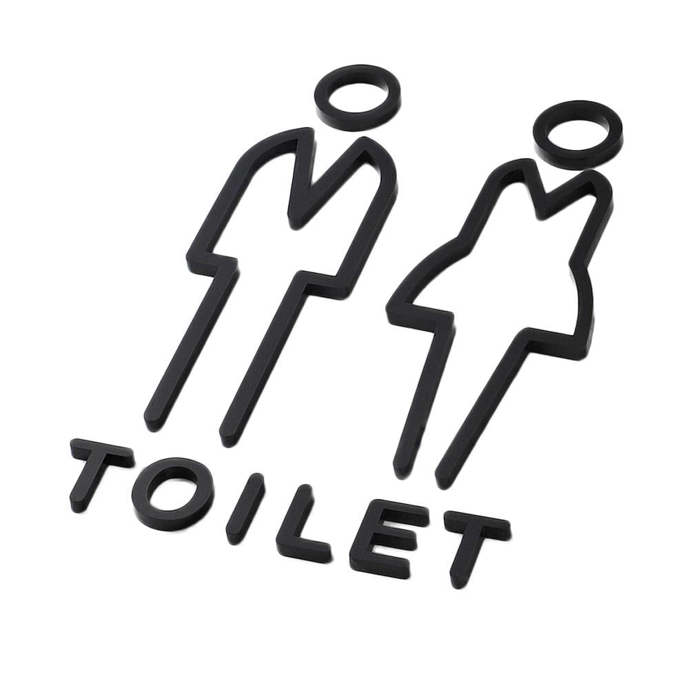HFLWYWD Woman & Man Acrylic Toilet Door Sign Restroom WC Bathroom Door