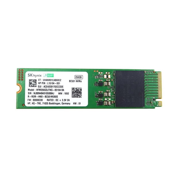 HFM256GDJTNG SK Hynix 256GB M.2 2280 Nvme SSD L15194-001 HFM256GDJTNG-8310A BA M.2 SSD / Solid State Drive