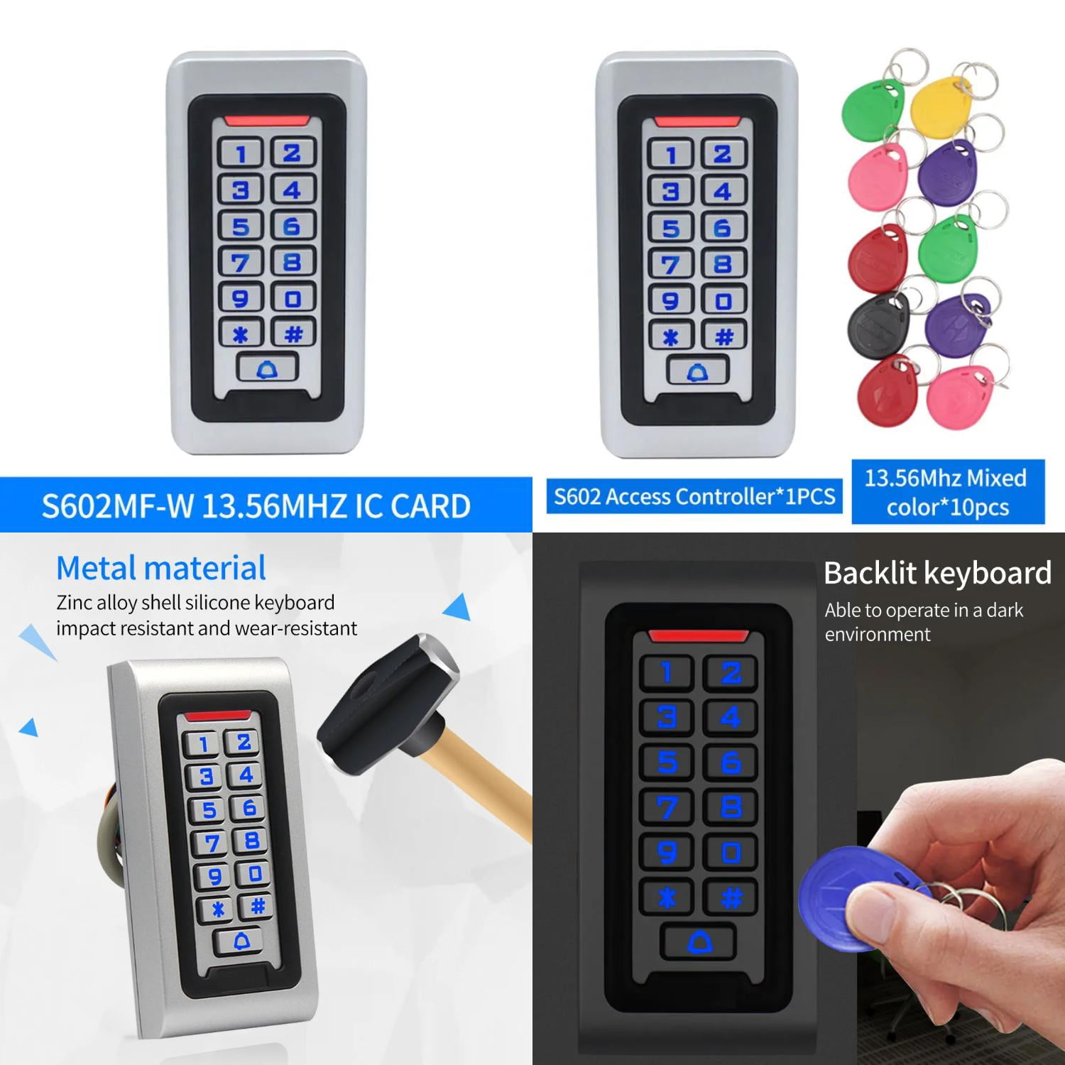 HFMENIW High-quality Zinc Metal RFID Access Control Keypad Provides ...