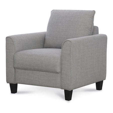 HFO Brooklynn Transitional Polyester Fabric Upholstered Armchair in Gray