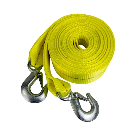 HFS (R) 4.5 Ton 2 inch x 30 ft. Polyester Tow Strap Rope 2 Hooks 9000lb Towing Recovery