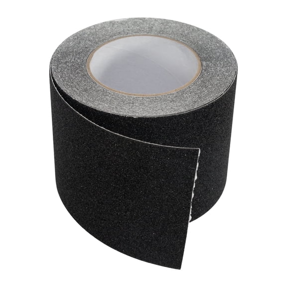 HFS(R) Anti Slip Safety Grip PVC Tape 80‑Grit for Stairs, Ramps, Ladders 4" X 32.8FT Black