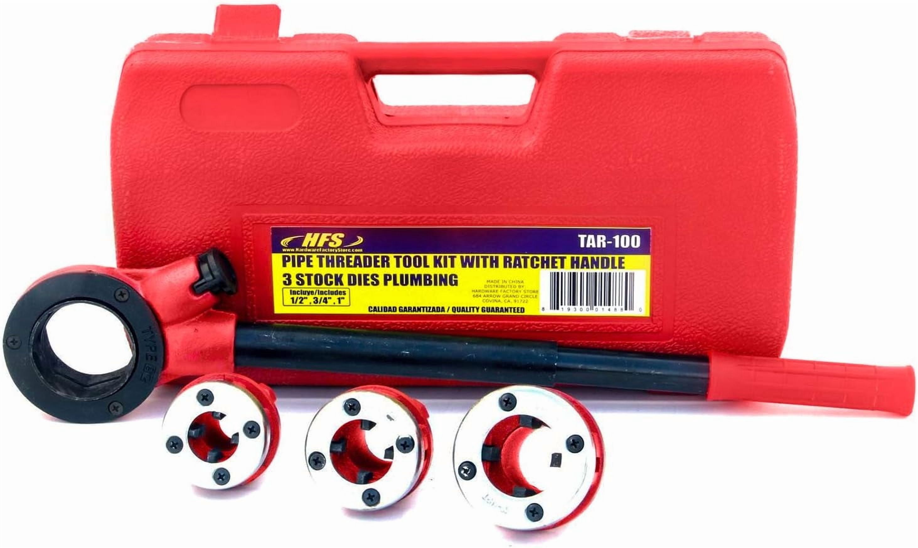 Ratchet Threadtools HFS(R) Ratchet Pipe Threader Kit - Ratcheting Pipe Threading Tool Set ...