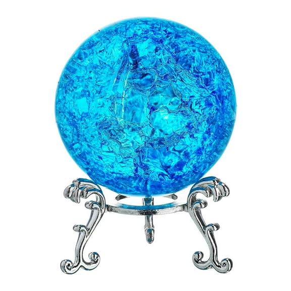 HFSAZJ Crystal Ball with Stand Glass Ball Ornament, Natural Healing Spheres with LED Wooden Stand, Positive Energy Night Light Decoration Balls Set for Home Living Room H7M6