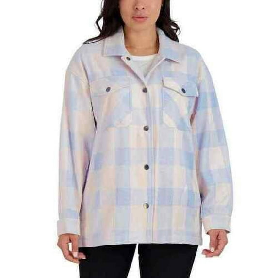 HFX Ladies? Shirt Jacket Fit Snap Button Collared (Purple/Pink, Medium)
