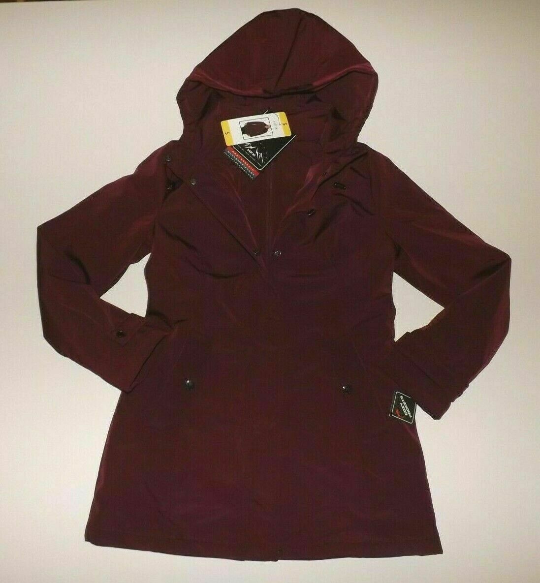 HFX Womens Rain Jacket Coat Zinfandel Burgundy Hooded Jacket Size Small - image 1 of 3