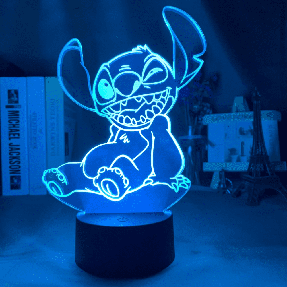 Stitch Night Light, 3D LED Light Lilo Stitch Gifts LED Intelligent Stitch  Lamp 7 Color Light for Christmas Childrens Room Decoration HFY