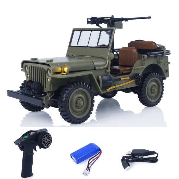 HG 1/14 4x4 Electric Military Truck HG4 58 Convertible Off Road Combat Vehicle Remote Control Car 2Speed Light Sound Motor Model