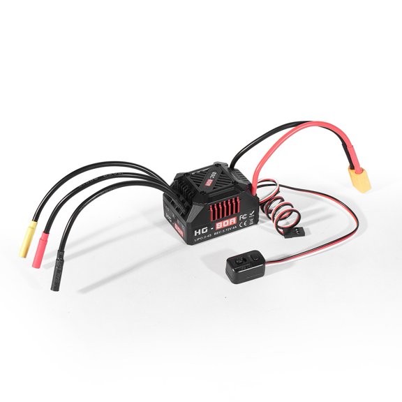 HG-80A 80A Sensorless Brushless ESC Waterproof For 1/10 Scale RC Car Buggy Truck, 2-4S for LIPO for T/XT60 Connector, Adjustable Brake & Acceleration Settings(D)