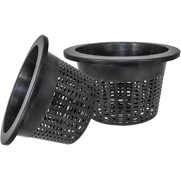 HG10MESHPOT 10-Inch Wide Lip Mesh Net Pots (2-Pack), 5 Gallon Bucket Lids for DWC Hydroponics, Perfect for Pitcher Plant Cultivation