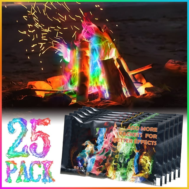 HGD 25 Pack Magic Campfire Fire Color Changing Packets Fire Pit,Party