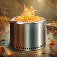 thumbnail image 1 of 28 inch Smokeless FirePit City Bonfire Fire pit - Stainless Steel Stove with 360Â° Airflow - Easy to Use & Clean, for Camping, RVs, Grilling, and Backyard Parties - Ideal for 4-6 People, Silver, 1 of 10