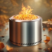 Eclaron 28inch Large Stainless Steel Smokeless Fire Pit Wood Burning Stove Outdoor Camping Patio Picnic