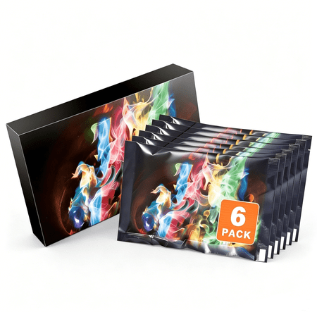 Eclaron Northern Lights Color Flames 6 pack, for Campfires and Fireplaces. Features up to 60 Minutes of Magical Changing Colors.