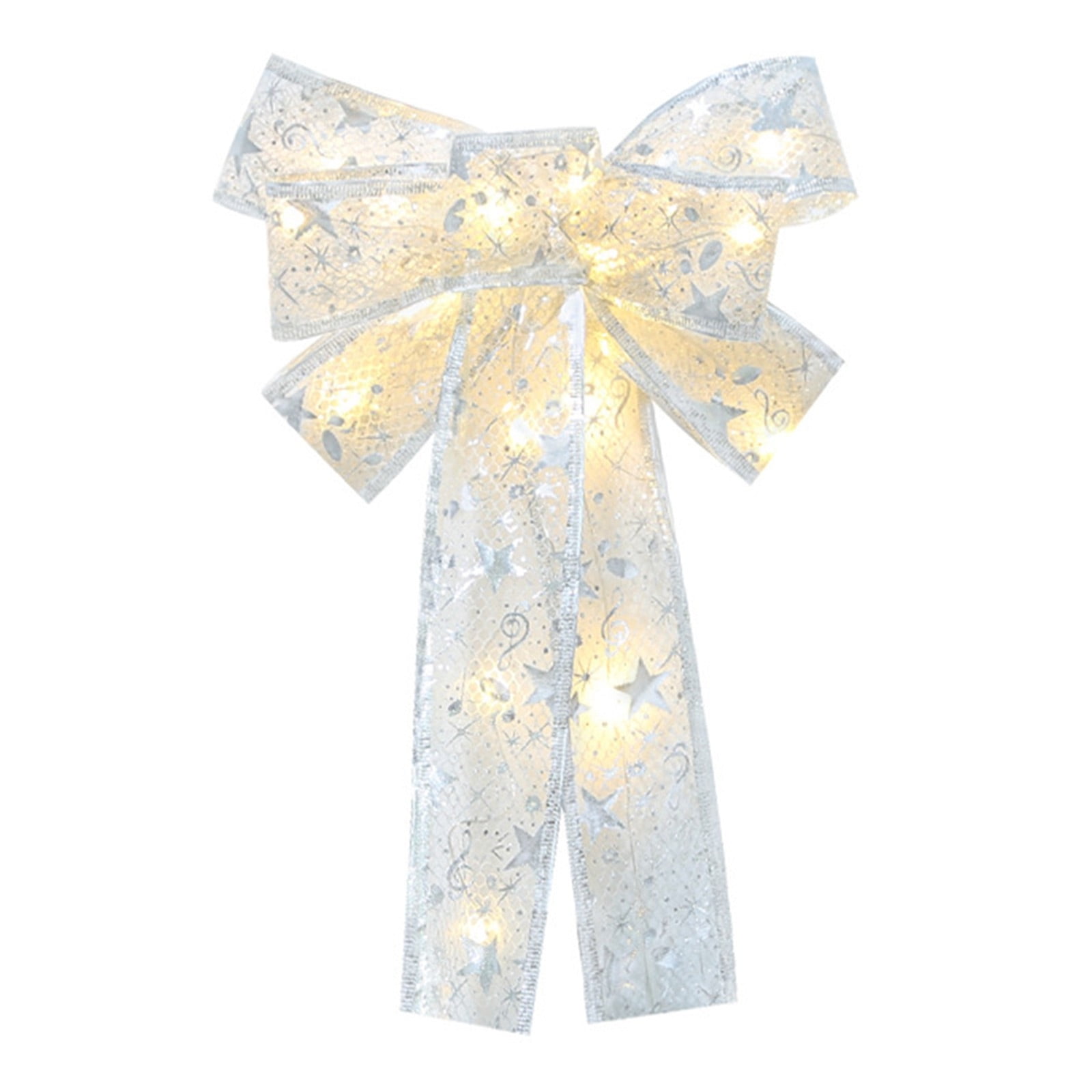 HGEAIJLA Christmas Ornament Hangs LED Ribbon Bows Christmas Tree