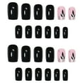 HGFTDIUT Black and Friday Deals 2024 24 Piece Black False Nail Patch