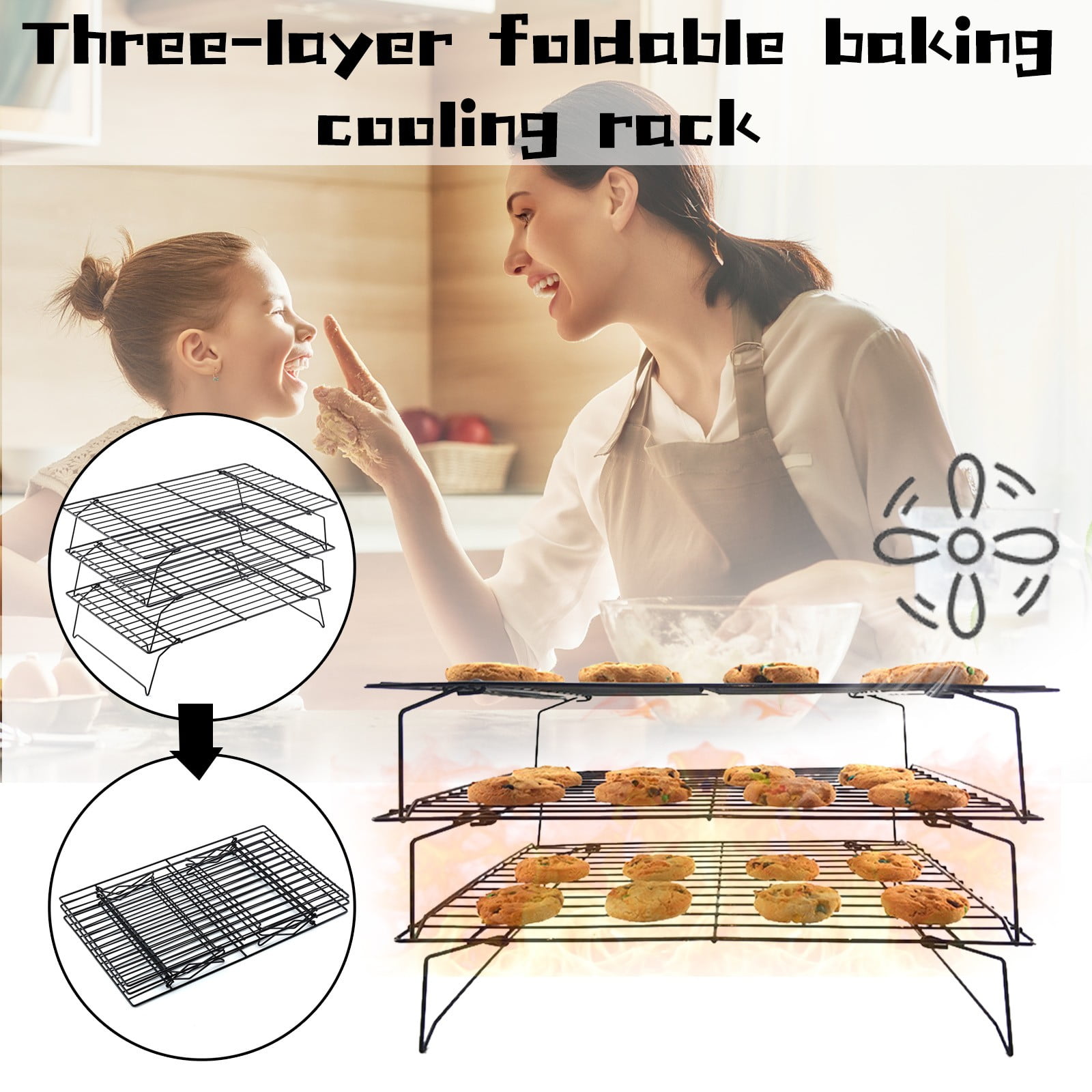 HGFTDIUT Black and Friday Deals 2024 Stainless Steel Foldable Three