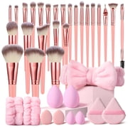 HGHDBT Pink Makeup Brush Set Professional Makeup Kit 36Pcs Powder Concealers Eye shadows Blush Foundation Make up Brushes
