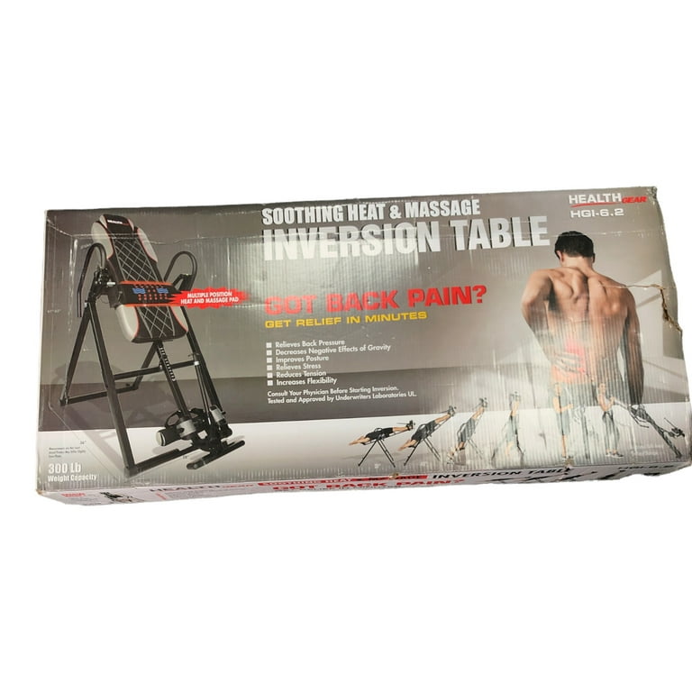 health gear therapeutic heat and vibration massage inversion table HGI 6.2 Therapeutic Heat and Vibration Massage Inversion Table, 300lb  Capacity