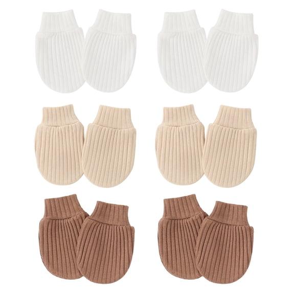 HGIEYS 6 Pairs Baby Mittens No Scratch Mittens Soft Gloves Mittens for 0-6 Months Boys Girls 0-6 Months