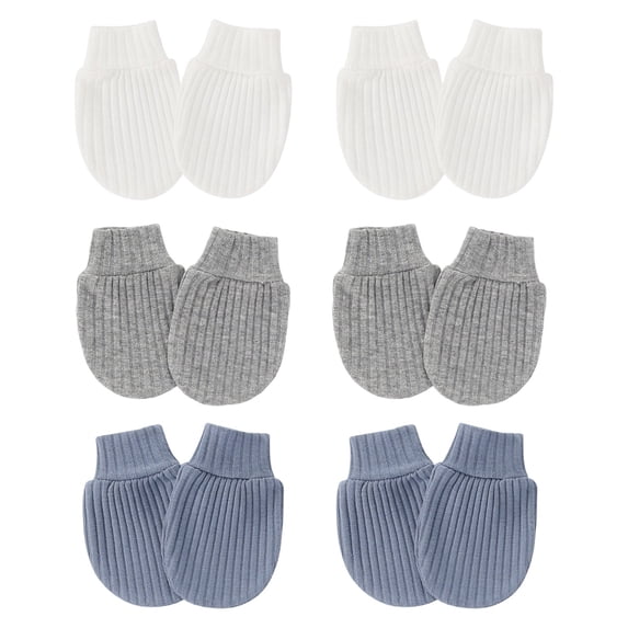 HGIEYS 6 Pairs Baby Mittens No Scratch Mittens Soft Gloves Mittens for 0-6 Months Boys Girls 0-6 Months