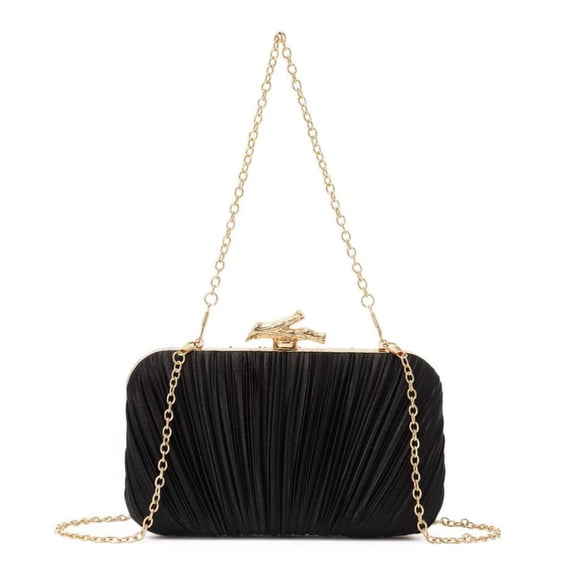 HGIEYS Clutch Purses for Women Evening Bag Pleated Clutch Bag with Chain for Wedding Party | with Chain