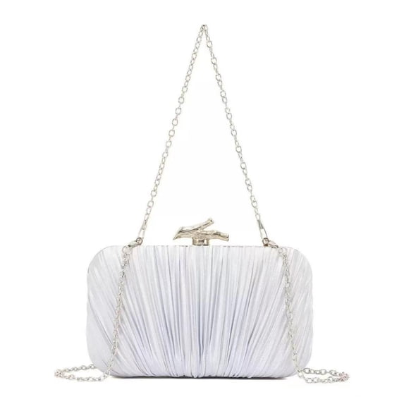 HGIEYS Clutch Purses for Women Evening Bag Pleated Clutch Bag with Chain for Wedding Party | with Chain