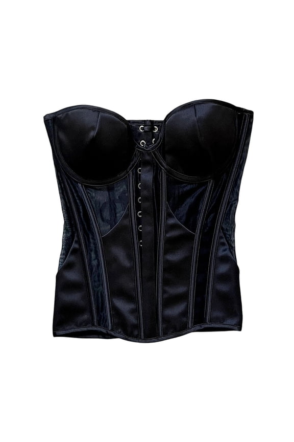 Corset for Womens Halloween Shapewear for Bridal Gowns Thin Sheer Back Tie Bodice