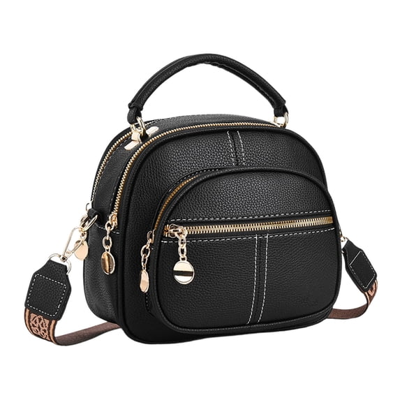 HGIEYS Crossbody Bag,Classic Multifunctional Compartments Adjustable Wide Shoulder Strap Leather Crossbody Bag