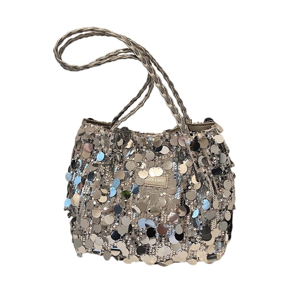 HGIEYS Evening Bag Sparkly Big Sequin Clutch Purse for Women, Drawstring Evening Handbag Bag for Party Bride formal