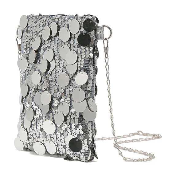 HGIEYS Evening Handbag Large Sequin Evening Bag Link Chain Purses for Women Glitter Sparkly Handbag for Prom Party Gift