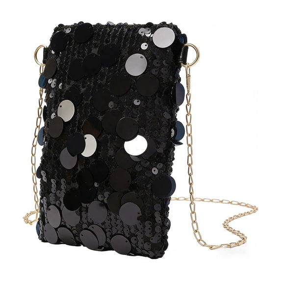 HGIEYS Evening Handbag Large Sequin Evening Bag Link Chain Purses for Women Glitter Sparkly Handbag for Prom Party Gift