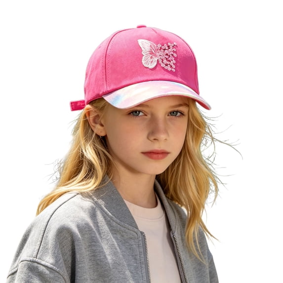 HGIEYS Girls Baseball Cap,Cute Toddler Baseball Cap | Adjustable Strap Sun Hat for Toddler & Kids Gift 3-6 Years