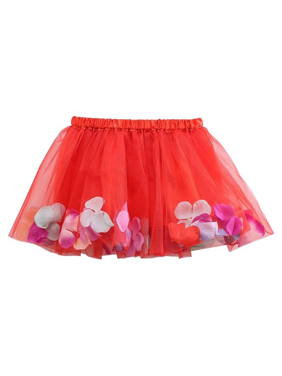 Girls Layered Rainbow Tutu Skirt Dance Dress Ruffle Tiered Clubwear