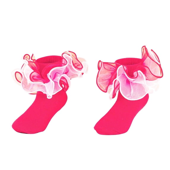 HGIEYS Girls Ruffle Socks Sequins Lace Socks | Girls Fancy Princess Dress Socks Frilly Socks with Shiny Sequins Flowers 6-12 Months