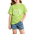 thumbnail image 1 of HGIEYS Girls Short Sleeve Tee Shirts Kids Summer Crewneck Tops 10-12 Years, 1 of 4