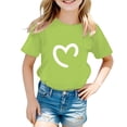 thumbnail image 1 of HGIEYS Girls Short Sleeve Tee Shirts Kids Summer Crewneck Tops 5-14 Years | Soft lightweight kids 11-12 Years, 1 of 4