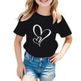 thumbnail image 1 of HGIEYS Girls Short Sleeve Tee Shirts Kids Summer Crewneck Tops 5-14 Years Soft lightweight kids 7-8 Years, 1 of 4